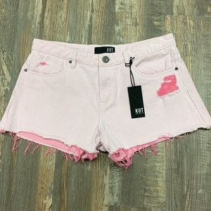 🔥New KUT Highrise pink jean shorts size 32❤️